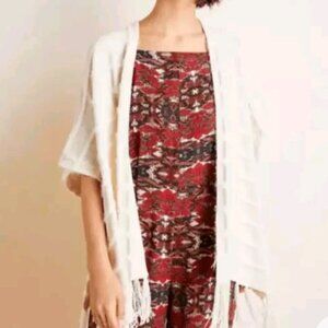 Anthropologie Akemi + Kin Boho Wrap Cardigan w/ Fringe Cabin Western Rustic OS